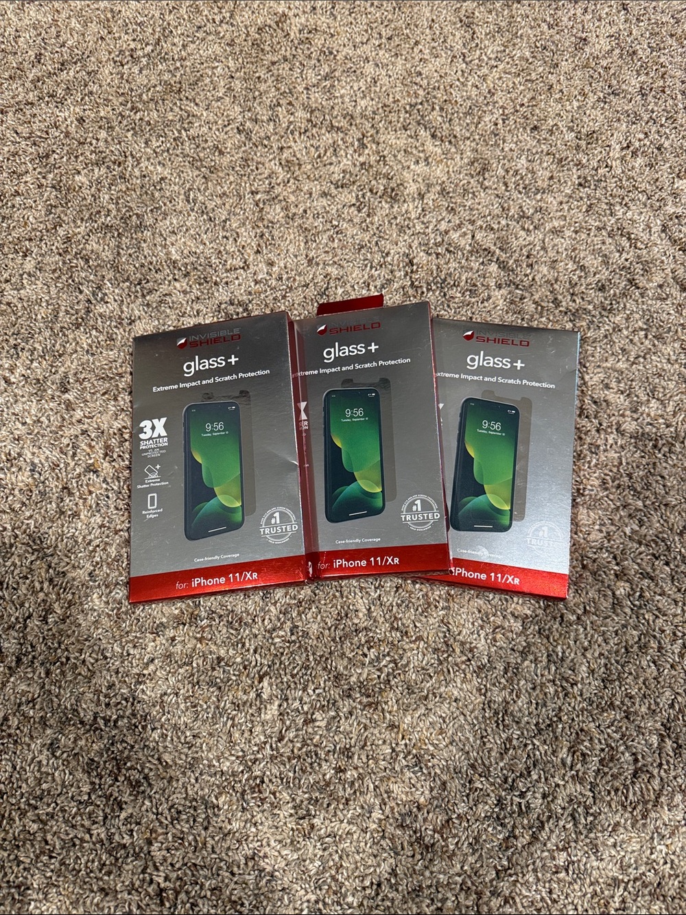 3-Pack of InvisibleShield Glass+ Tempered Screen Protector for iPhone 11/XR